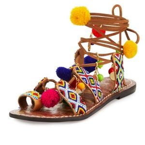 Sam Edelman Lisabeth beaded pom pom sandal.